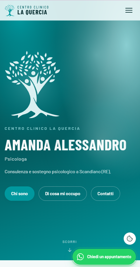 Versione mobile del sito Centro Clinico La Quercia
